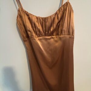 Reformation Tan and Red Dress